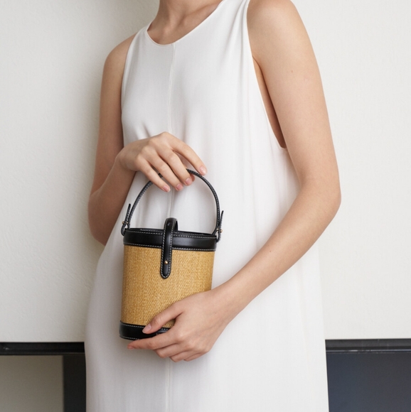 Herve Mini Bucket Bag Raffia Korean w concept - Picture 3 of 9